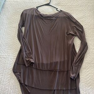 Women's Brown Long Sleeve Top